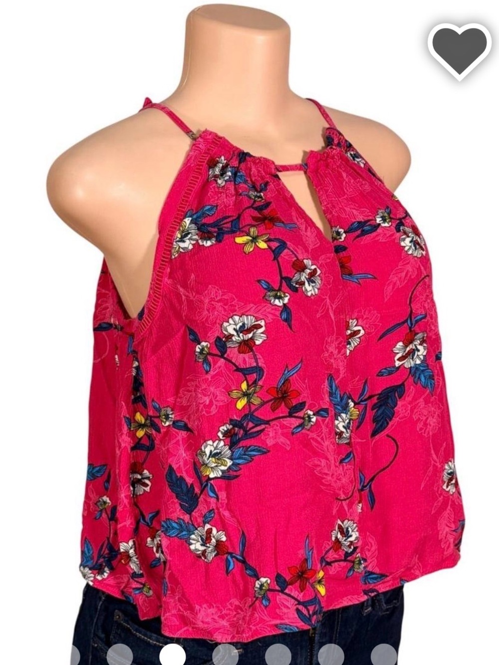 Jessica Simpson Hot Pink Floral Halter Camisole